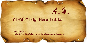 Alföldy Henrietta névjegykártya
