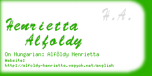 henrietta alfoldy business card